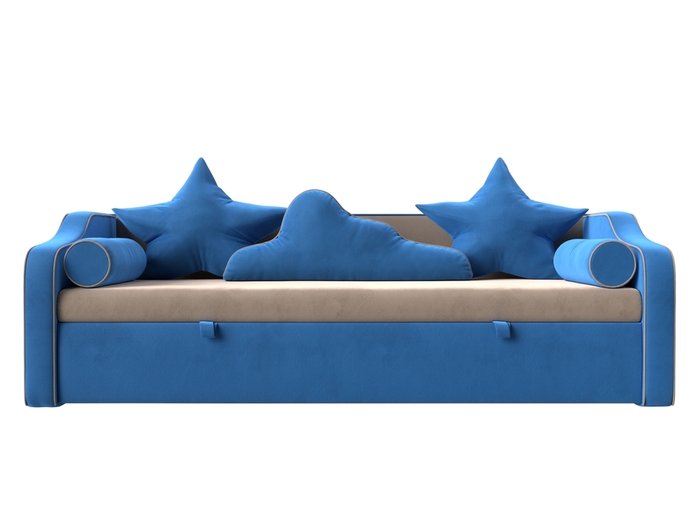 Прямой диван-кровать Рико синего цвета - купить Прямые диваны по цене 38999.0