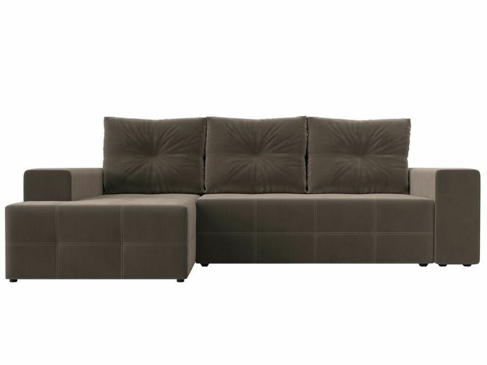 Угловой диван-кровать Перри коричневого цвета левый угол - купить Угловые диваны по цене 62999.0