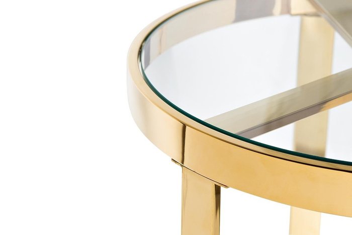 Кофейный стол золотого цвета со стальными ножками - купить Кофейные столики по цене 20200.0