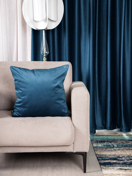 Декоративная подушка Monaco denim 45х45 синего цвета - купить Декоративные подушки по цене 1194.0