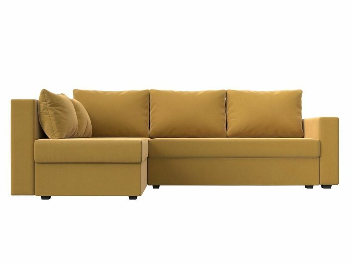 Угловой диван-кровать Мансберг желтого цвета левый угол - купить Угловые диваны по цене 39999.0