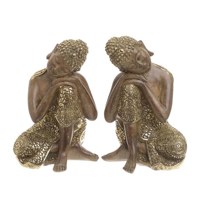 Набор из двух статуэток Buddha коричнево-золотого цвета
