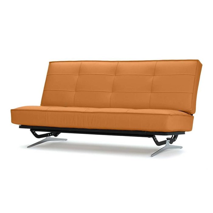 Диван-кровать Арни из оранжевой кожи California - купить Прямые диваны по цене 57990.0