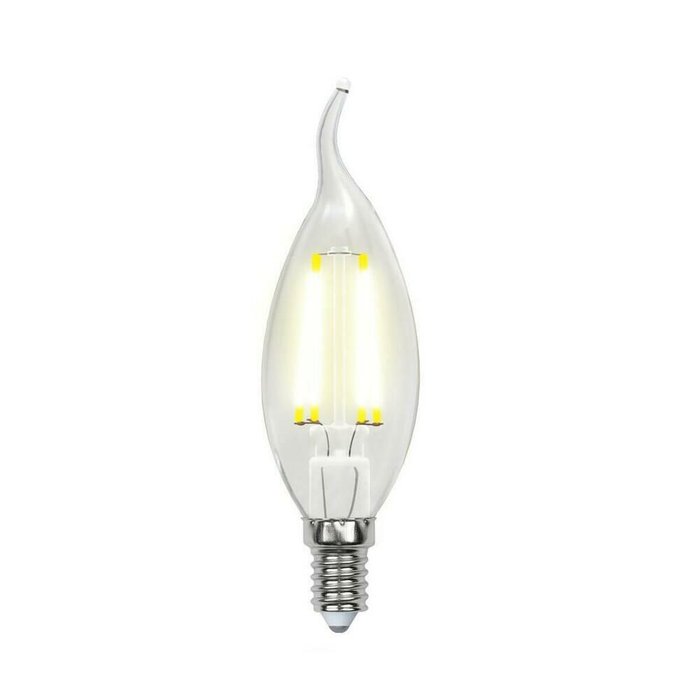 Лампа светодиодная филаментная (UL-00002865) Uniel E14 5W 4000K LED-CW35-5W/NW/E14/CL/DIM GLA01TR