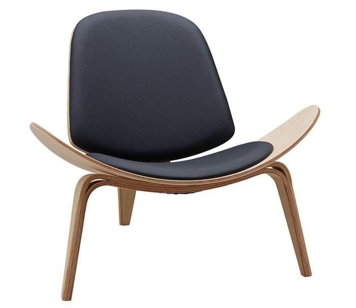 Дизайнерское кресло в обивке из экокожи черного цвета