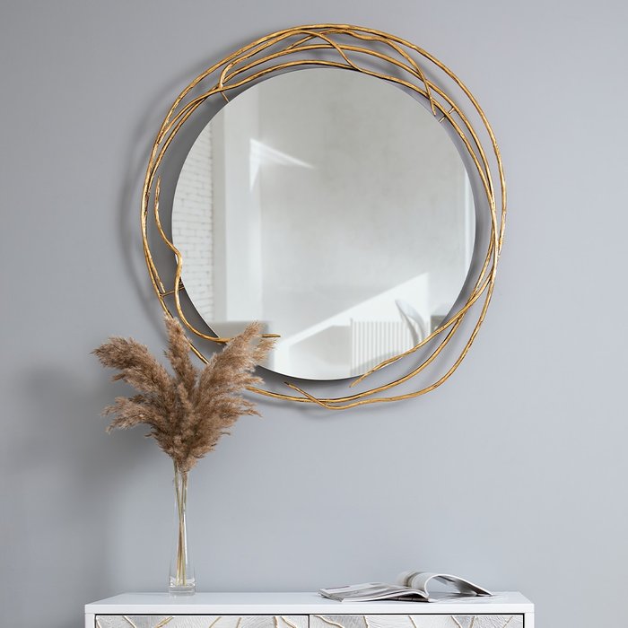 Зеркало настенное Арт коричневого цвета - купить Настенные зеркала по цене 20065.0
