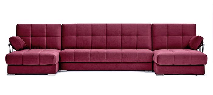 П-образный угловой диван-кровать Дудинка Galaxy красного цвета - купить Угловые диваны по цене 69990.0