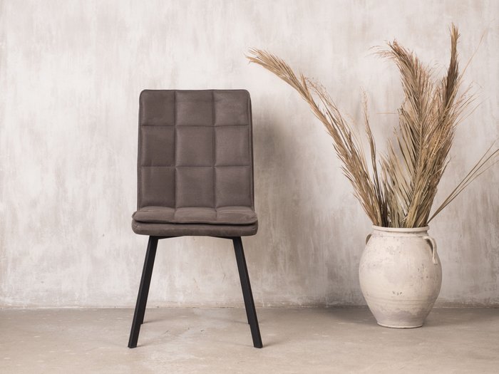 Стул Taurus серого цвета с черными ножками - купить Обеденные стулья по цене 8590.0