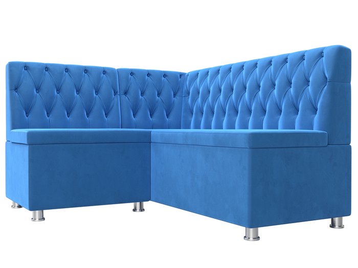 Кухонный угловой диван Мирта голубого цвета левый угол - лучшие Угловые диваны в INMYROOM