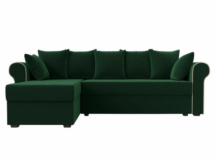 Угловой диван-кровать Рейн зеленого цвета левый угол - купить Угловые диваны по цене 36999.0