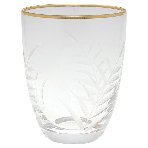 Стеклянный стакан для воды с золой каймой
