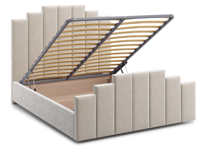 Кровать Velino 160х200 бежевого цвета с подъемным механизмом - лучшие Кровати для спальни в INMYROOM