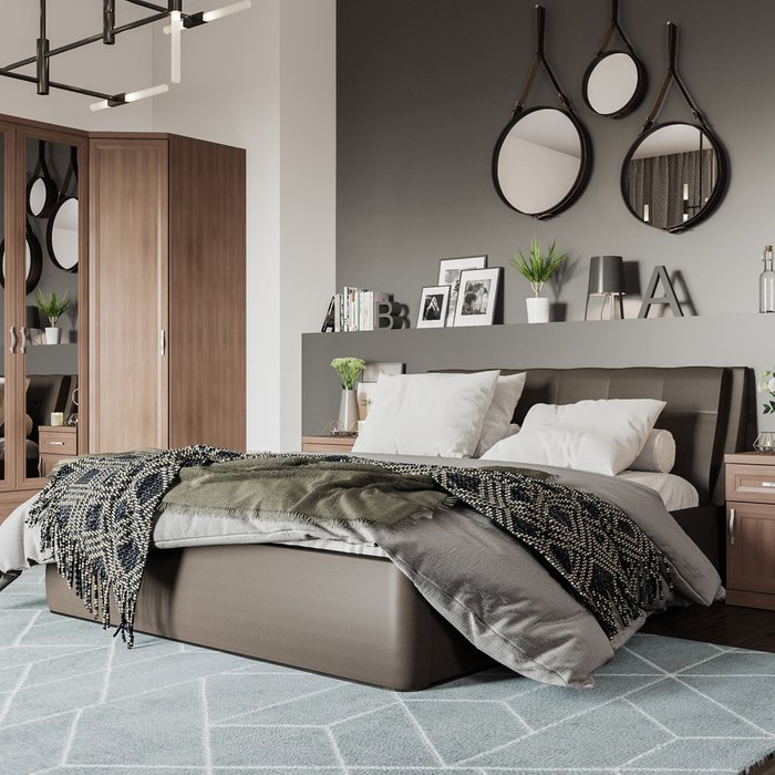 Кровать Гесиона 180х200 черного цвета с подъемным механизмом  - лучшие Кровати для спальни в INMYROOM