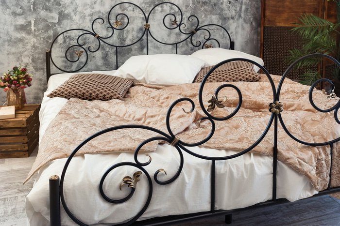 Кованая кровать Афина 1.6 с двумя спинками 160х200 - лучшие Кровати для спальни в INMYROOM