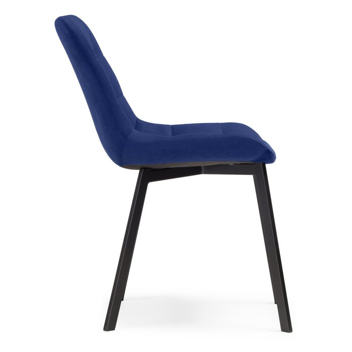 Стул Челси темно-синего цвета на черных ножках - лучшие Обеденные стулья в INMYROOM