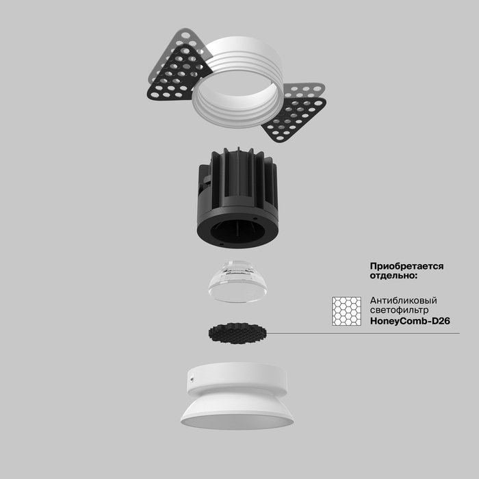 Встраиваемый светильник Technical DL058-7W4K-TRS-W Round Downlight - лучшие Встраиваемые споты в INMYROOM