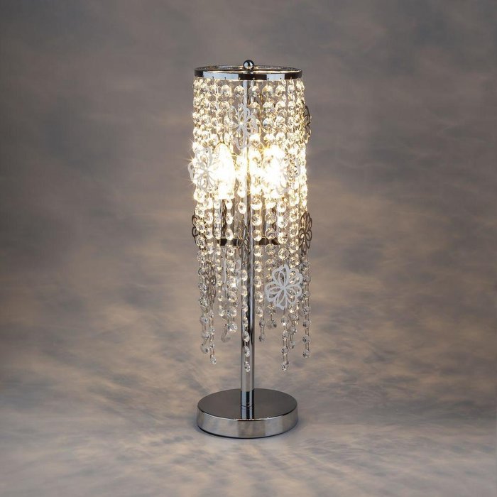 Настольная лампа Flower Strotskis с хрустальными подвесками  - купить Настольные лампы по цене 6530.0
