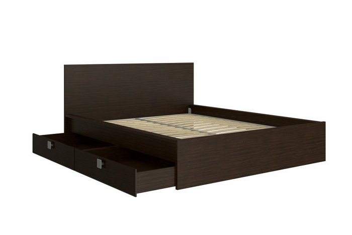 Кровать Анастасия 160x200 темно-коричневого цвета