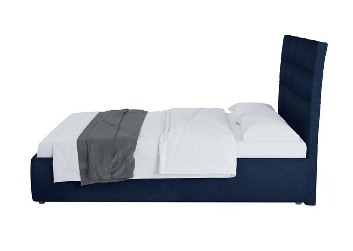 Кровать мягкая с основанием под матрас Amber Comfort 140х200 синего цвета - лучшие Кровати для спальни в INMYROOM