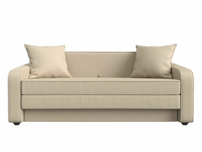 Диван-кровать Лига 013 бежевого цвета (экокожа) - купить Прямые диваны по цене 28999.0