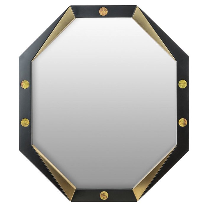 Настенное зеркало Эдмир в раме черно-золотого цвета