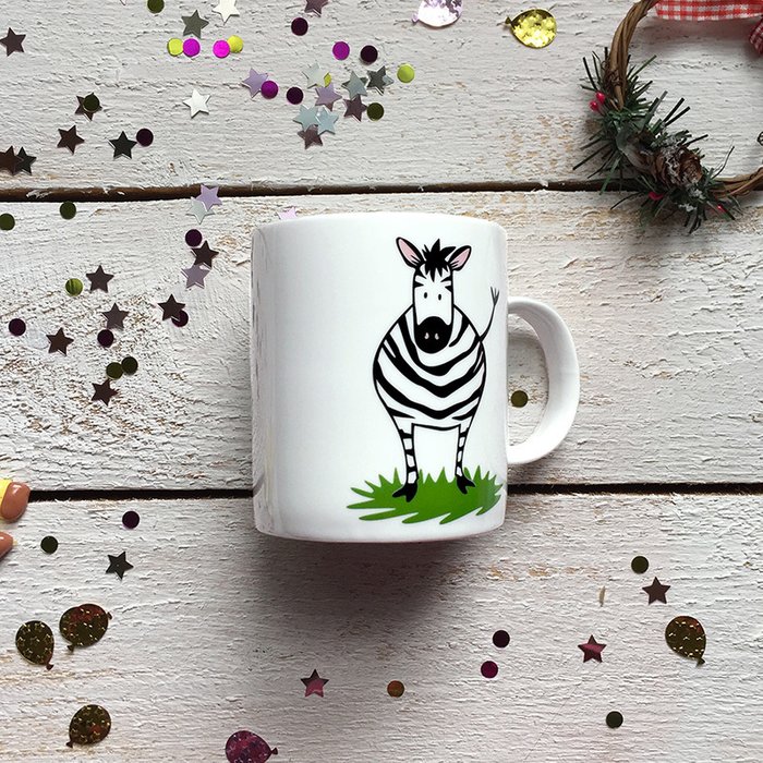 Фарфоровая кружка Zebra белого цвета  - купить Чашки по цене 370.0