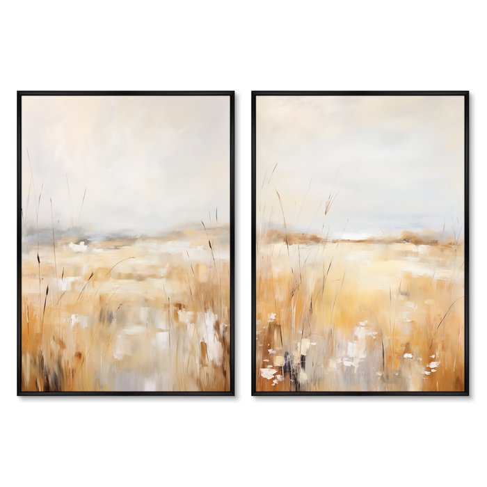 Набор из двух репродукций картин Landscape collection, Meadow, 2024г.