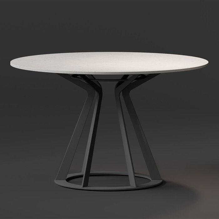 Обеденный стол Mercury цвета светлый бетон на черной опоре - купить Обеденные столы по цене 59850.0