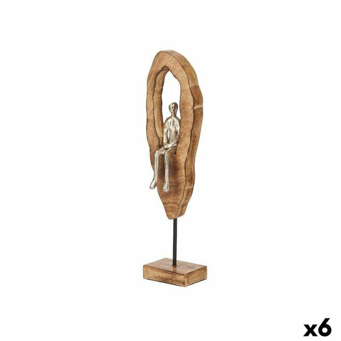 Декоративная фигура Сидя Серебристый Металл 10 x 41,5 x 7,5 cm (6 штук)