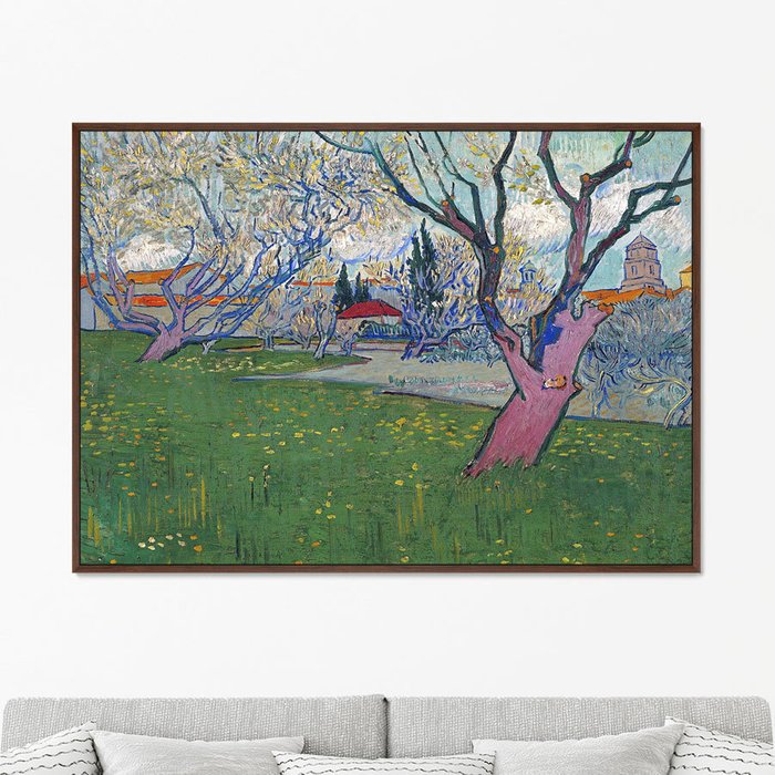 Репродукция картины View of Arles with Trees in Blossom 1889 г.