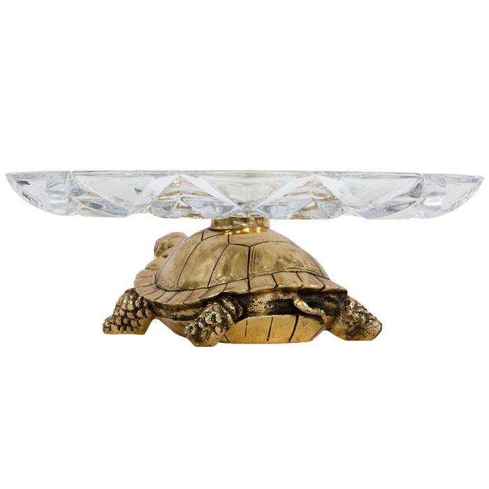 Фруктовница Черепаха бронзового цвета со стеклянной чашей - купить Тарелки по цене 7425.0