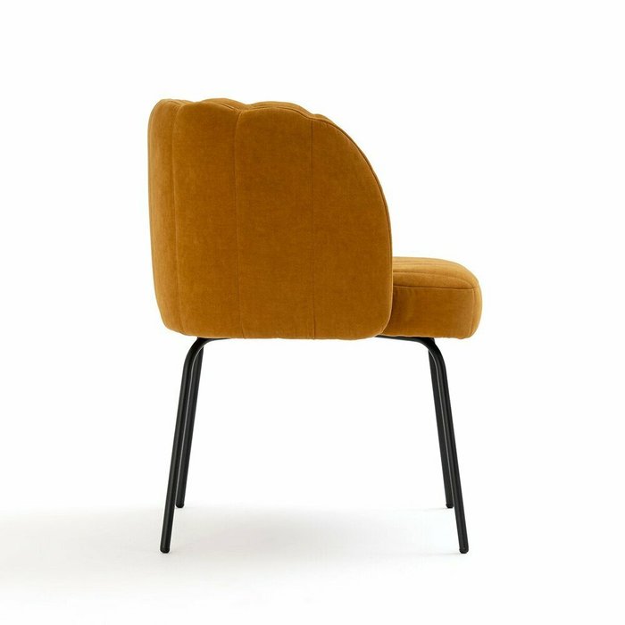 Стул столовый из велюра Douna желтого цвета - лучшие Обеденные стулья в INMYROOM