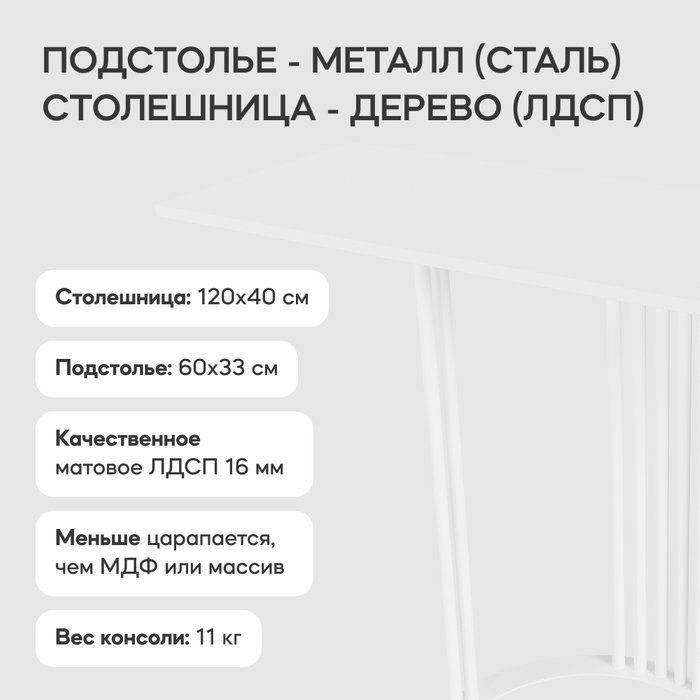 Стол консольный Violur 120 белого цвета - лучшие Консоли в INMYROOM