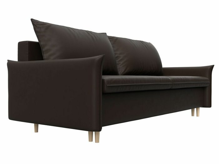 Прямой диван-кровать Хьюстон темно-коричневого цвета (экокожа) - лучшие Прямые диваны в INMYROOM