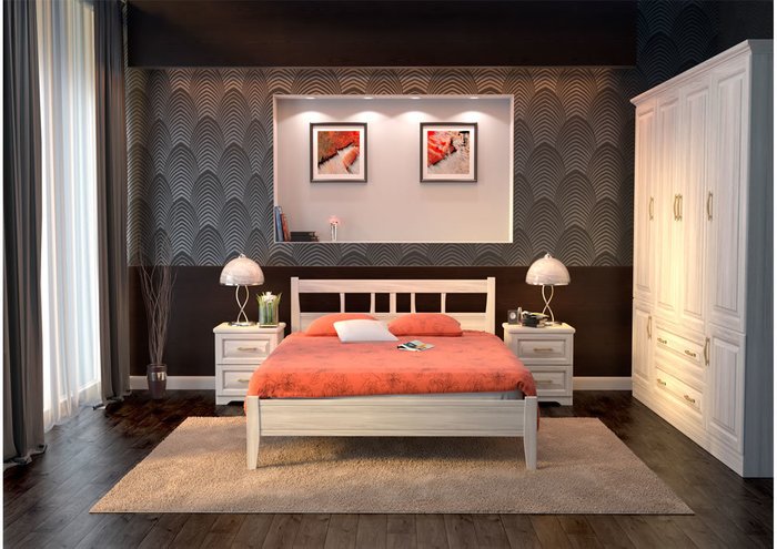 Кровать Лагуна 1 ясень-каштан 120х200 - купить Кровати для спальни по цене 37401.0