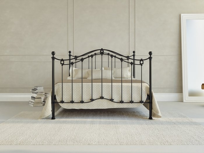 Кровать Карина 140х200 черно-глянцевого цвета