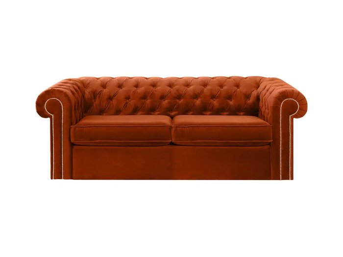 Диван-кровать Chesterfield терракотового цвета