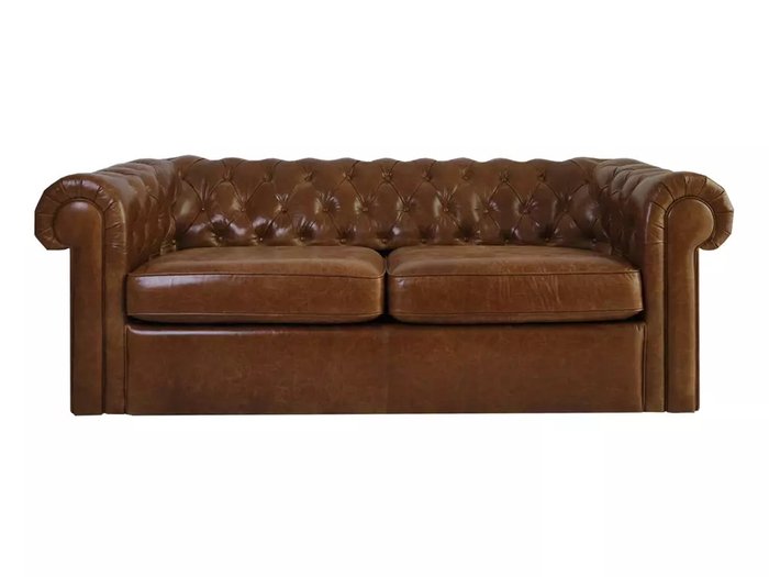Диван Chesterfield с обивкой из натуральной кожи