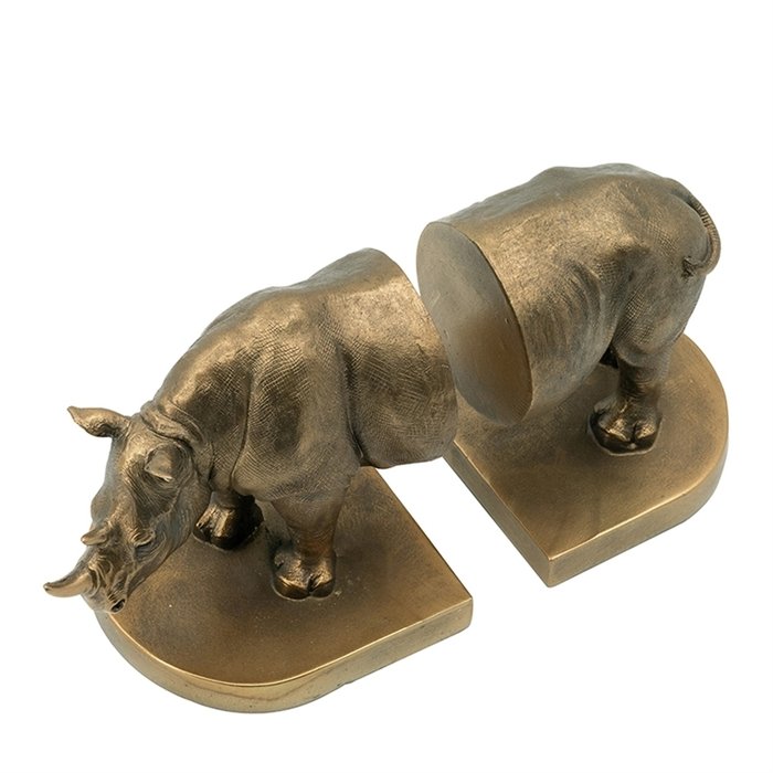 Держатели для книг Носорог бронзового цвета - купить Фигуры и статуэтки по цене 5967.0