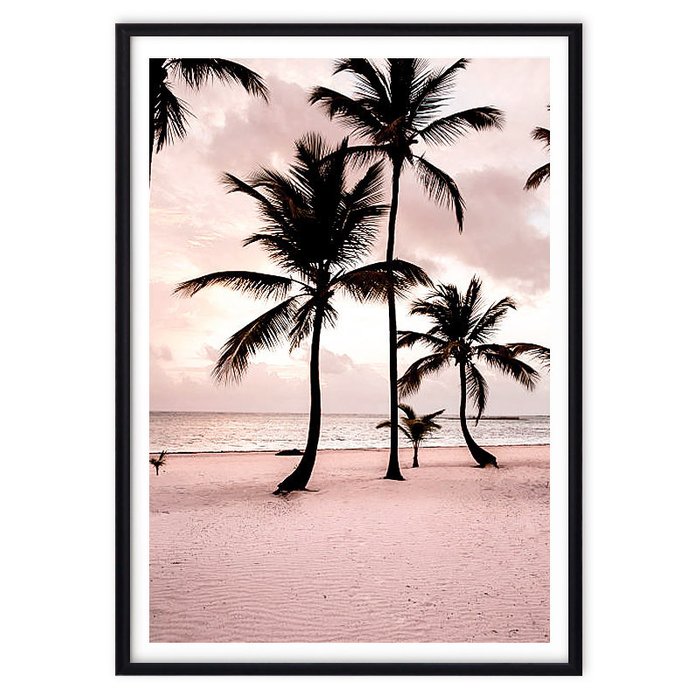 Постер в рамке Пальмы на пляже 1 21х30 см