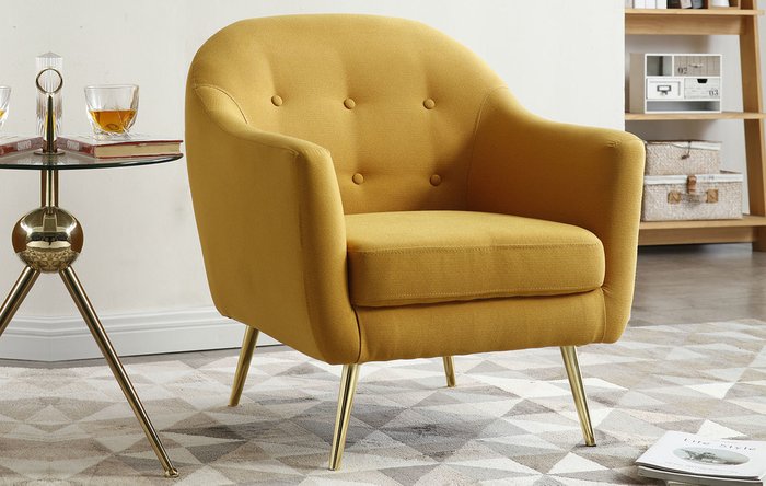 Кресло Carmen желтого цвета - лучшие Интерьерные кресла в INMYROOM