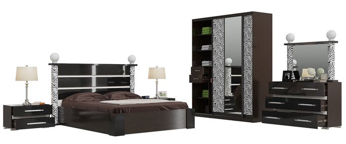 Спальня Сан-Ремо черного цвета - лучшие Спальные гарнитуры в INMYROOM