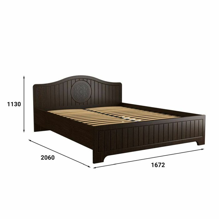 Кровать Монблан 160х200 темно-коричневого цвета - лучшие Кровати для спальни в INMYROOM