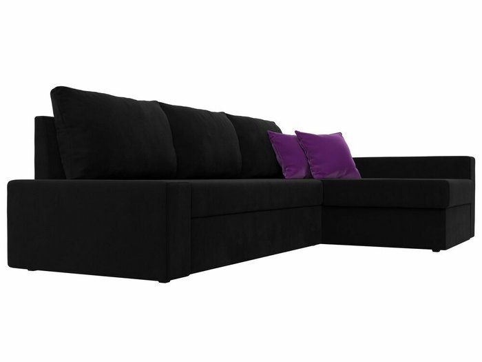 Угловой диван-кровать Версаль черного цвета правый угол - лучшие Угловые диваны в INMYROOM
