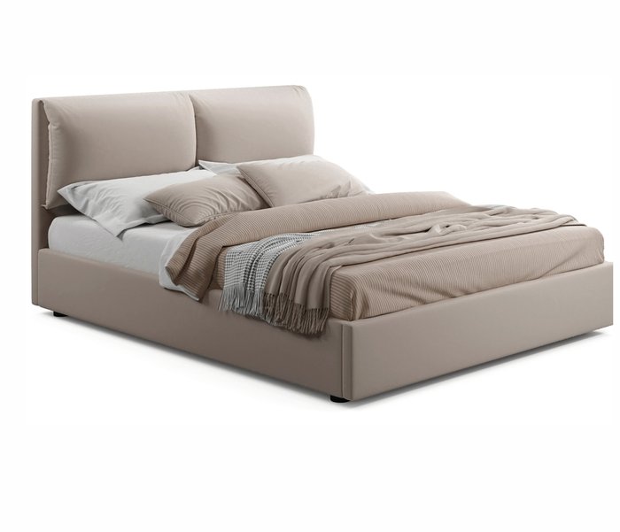 Мягкая кровать Vita 160х200 цвета мокко  с подъемным механизмом