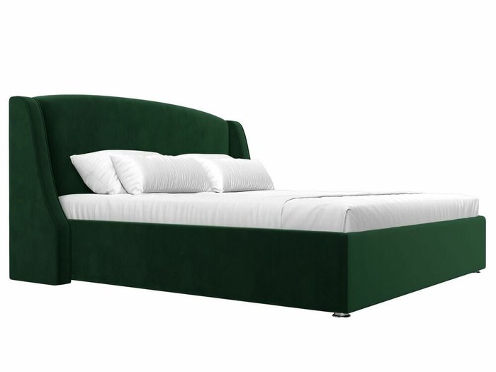 Кровать Лотос 200х200 темно-зеленого цвета с подъемным механизмом - лучшие Кровати для спальни в INMYROOM