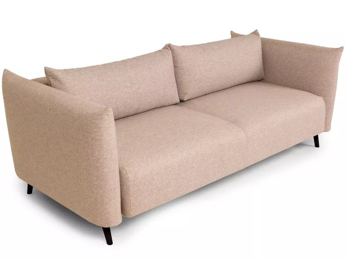 Диван-кровать Menfi бежевого цвета с черными ножками - купить Прямые диваны по цене 69900.0