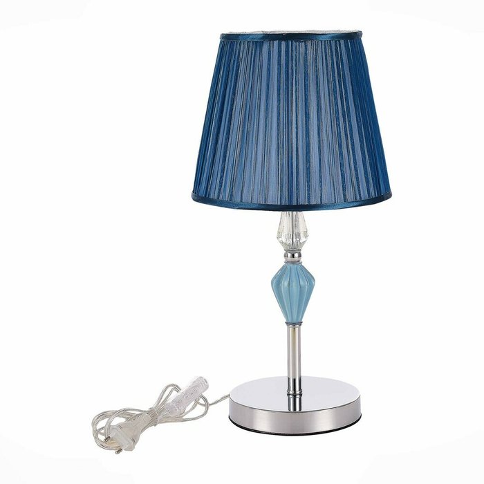 Прикроватная лампа Хром/Голубой E14 1*40W BALNEA - купить Настольные лампы по цене 4400.0
