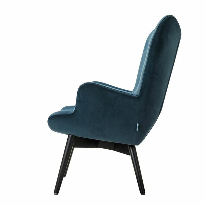 Кресло Хайбэк синего цвета с ножками венге - лучшие Интерьерные кресла в INMYROOM