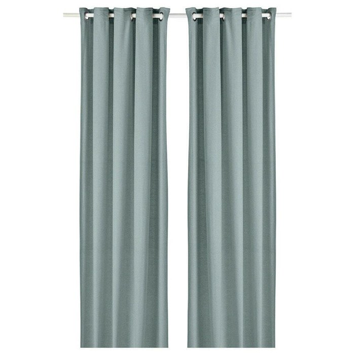 2 шторные панели, голубой, 145х300 см